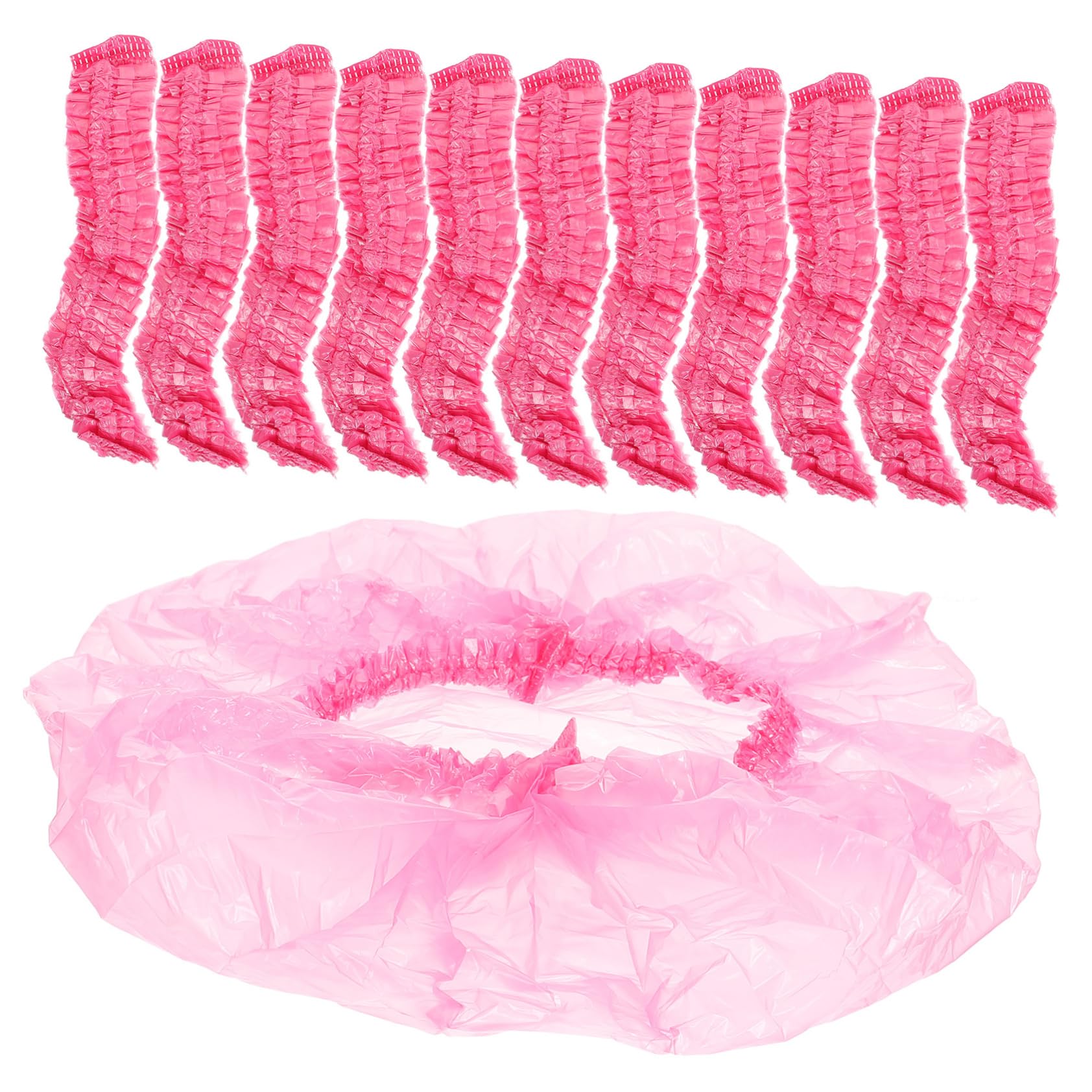 MAGICLULU Einweg Duschhauben Übergröße 44cm für Damen 500 Stück aus Kunststoff Elastisch für Spa Hotel und Gesichtspflege