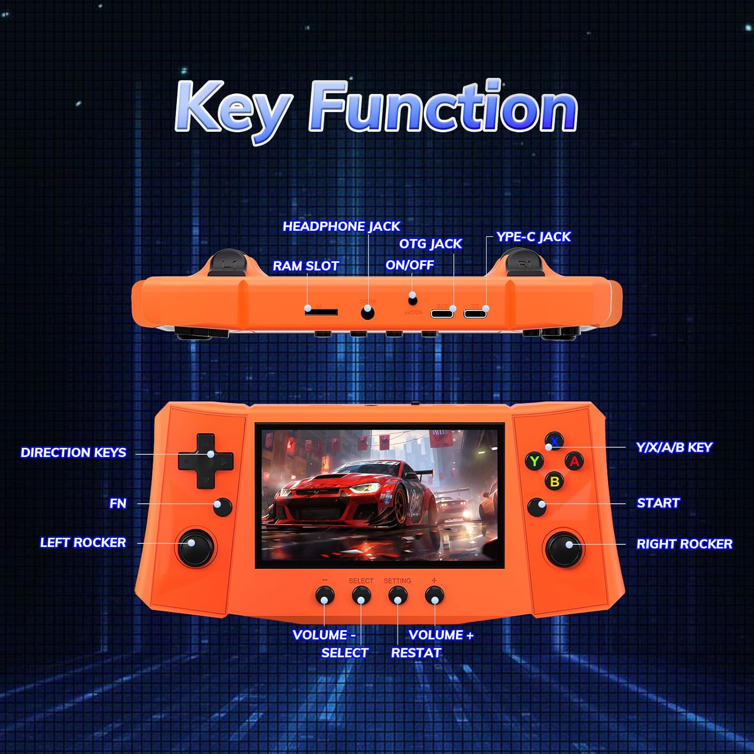 RegiisJoy R50 Ultra 50000 in 1 Handheld Game Console, 4.5 Inch IPS Screen Retro Gaming Consoles Main Emulators, Portable Mini Pocket Arcade 4000mAh Battery,256G TF Card,Linux System