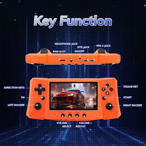 Miniatura 3 de FVBADE Consola de juegos portátil 50000 en 1 R50 Ultra de 4.5 pulgadas, pantalla IPS, mini consola retro de 4000 mAh, Arcade de bolsillo portátil