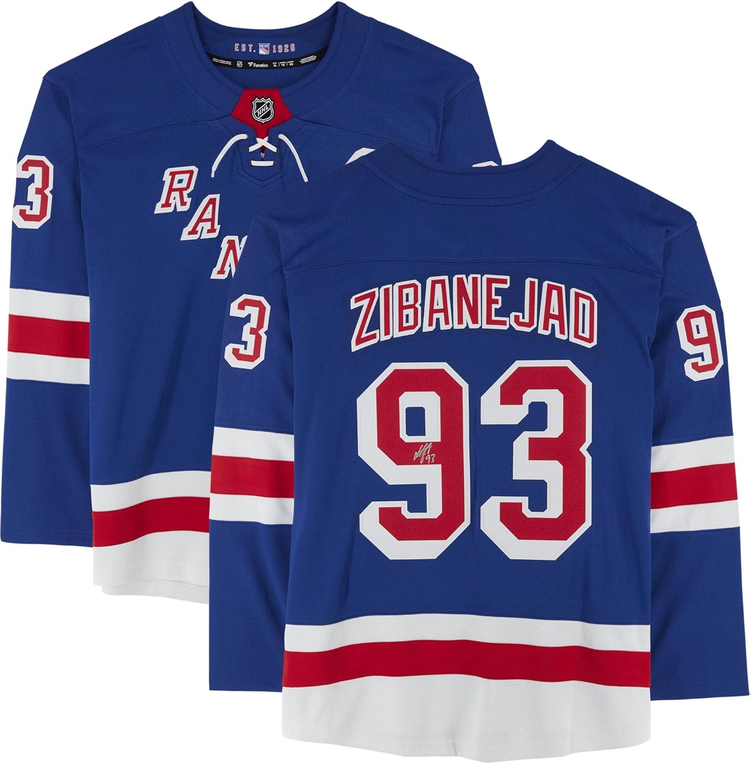 Mika Zibanejad New York Rangers Autographed Blue Fanatics Breakaway