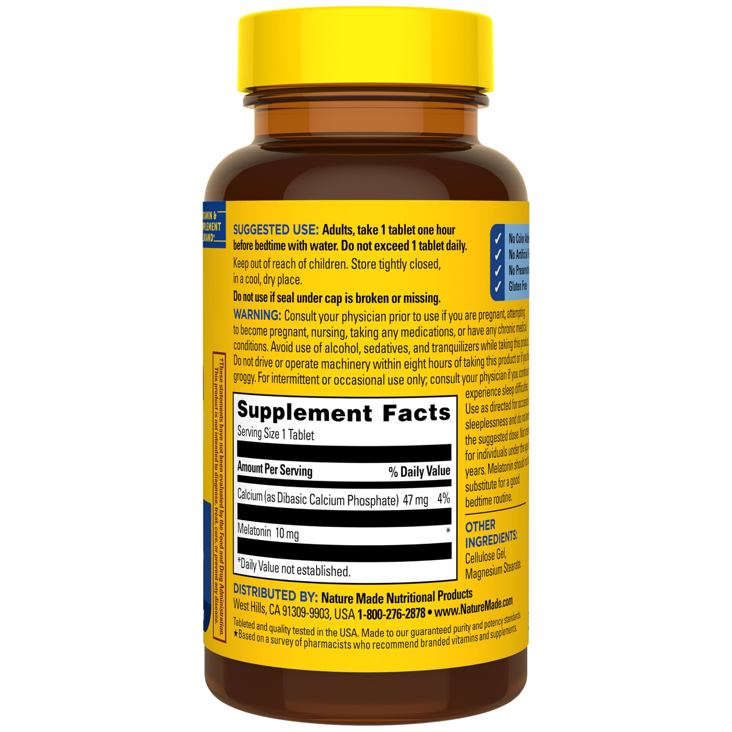 Nature Made Melatonin 10mg Maximum Strength for Sleep Support, 70 Tablets — Amazon image 7