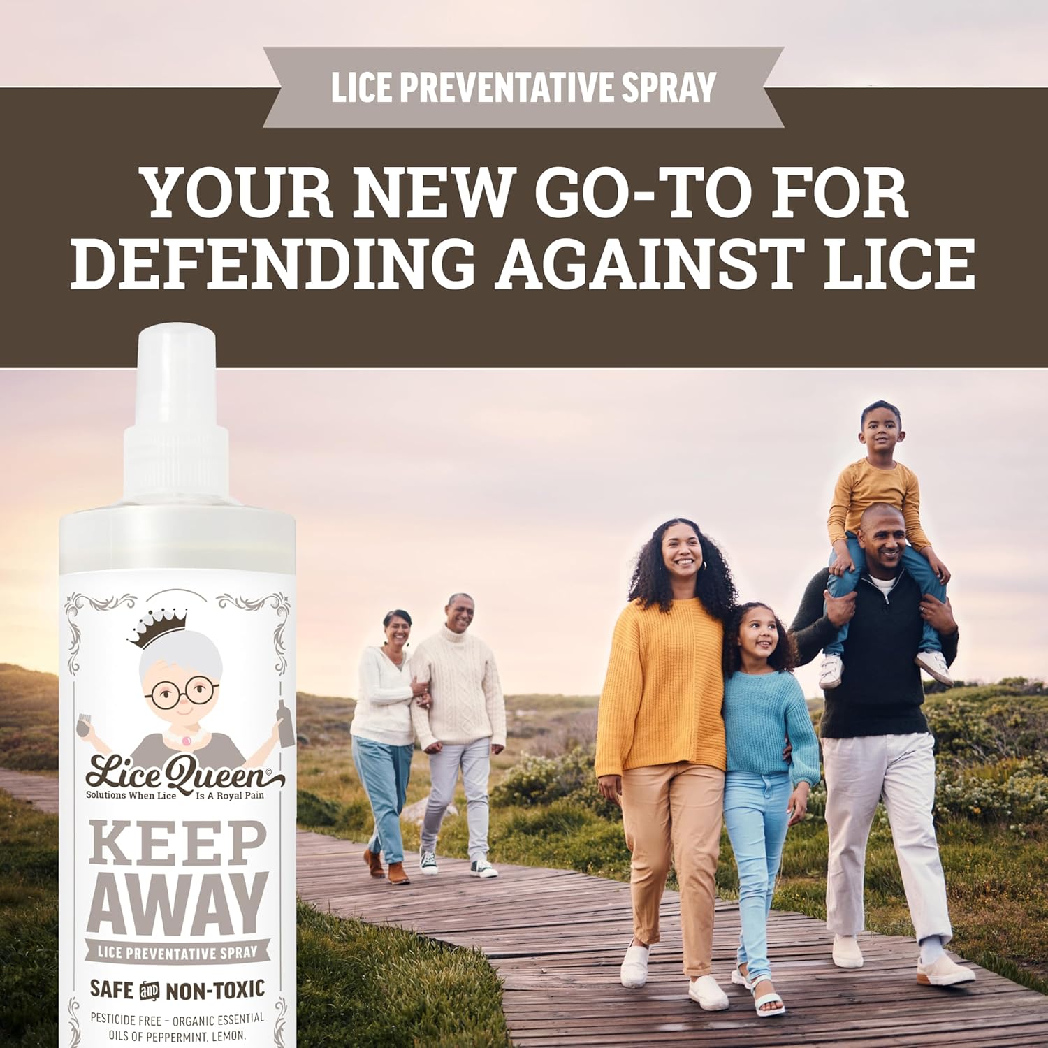 Keep Away Lice Preventative Spray for Hair, Bedding, Coats and Backpacks - Safe, Non-Toxic - Organic Essential Oils of Peppermint, Lemon and Rosemary - 8 fl oz - 2 Pack - Image 2