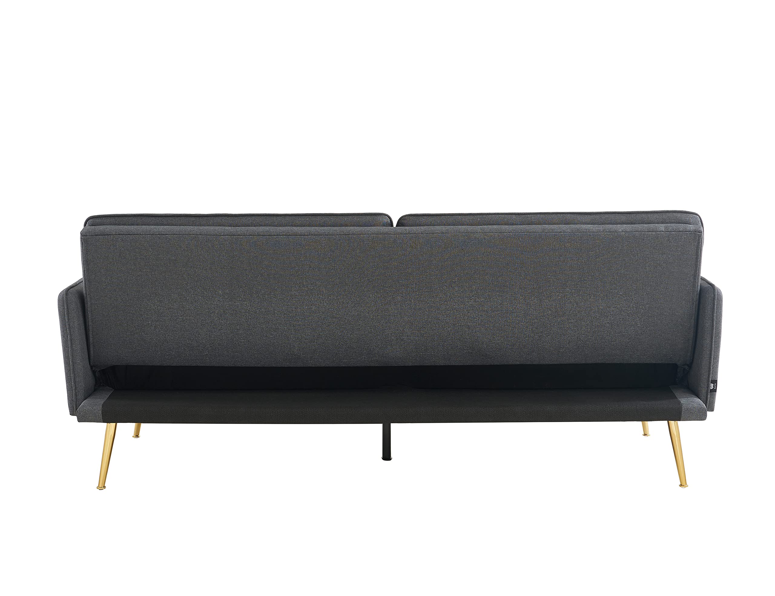 BAÏTA Adam - Divano dritto convertibile a 3 posti, tessuto, antracite, 203,5 x 87,5 x 82 cm