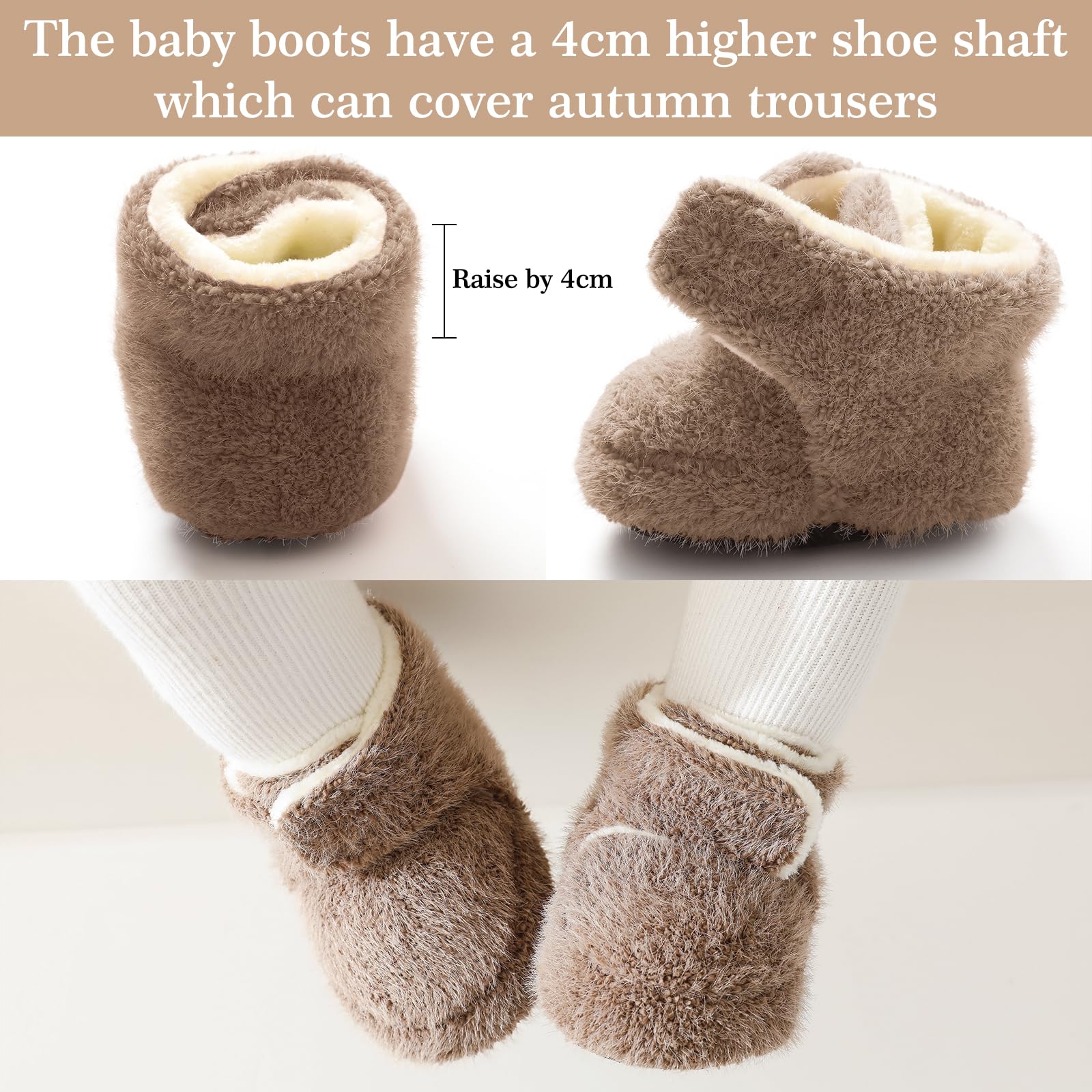 Kleinkind Baby Jungen Mädchen Booties,Unisex Neugeborene Winterschuhe Verdicken Schneestiefel Anti-Rutsch Sohle Weich Kleinkind Warm Sock Schuhe
