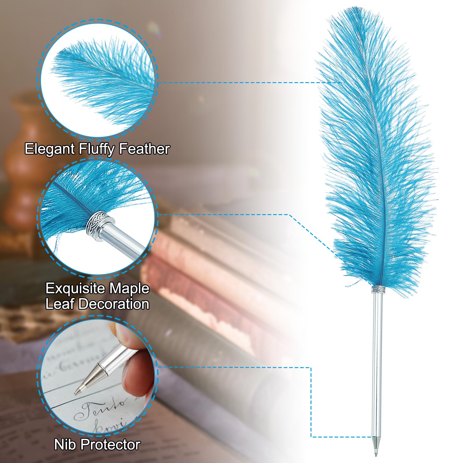PATIKIL 30cm/12 Feather Ballpoint Pen - Image 3