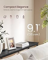 Vista 4 de VASAGLE Mesa de sofá consola, mesa de entrada estrecha, para sala de estar, dormitorio, fácil montaje, gris carbón y negro tinta ULNT020B04