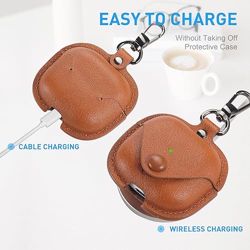 Miniatura 5 de Maxjoy Funda de piel compatible con Airpods, funda protectora 5 en 1 con llavero