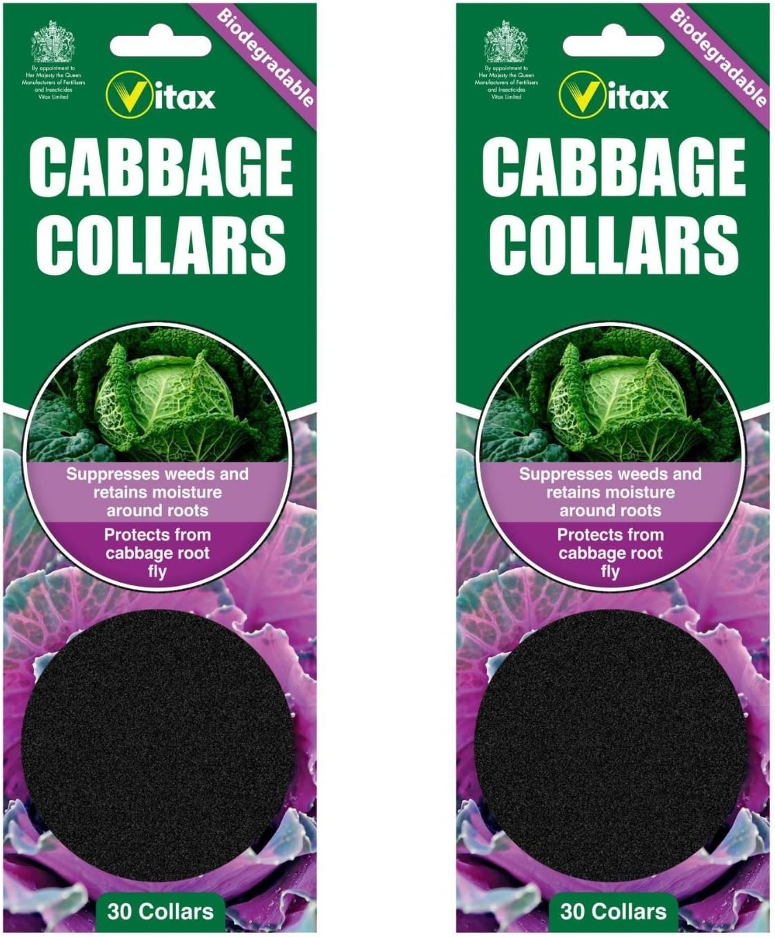 60 x Vitax Cabbage Collars Deters Root Flies & Repels Slugs Snails Weeds