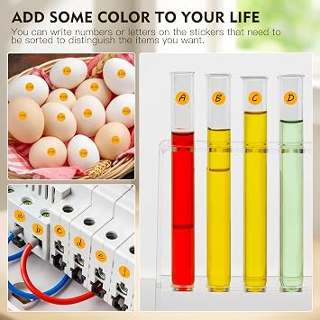 1/4 Round Color-Code Dot Sticker,Coding Circle Labels (Fluorescent Orange)