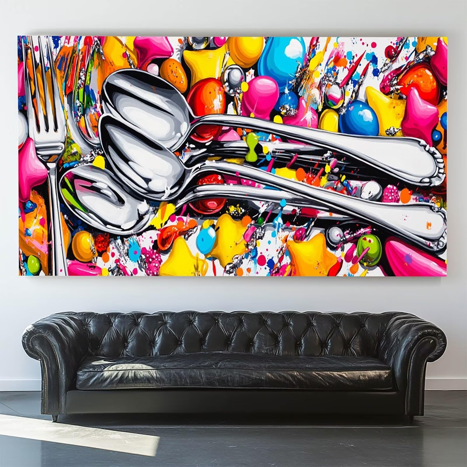 Pintar por Numeros Adultos Vajilla, Pintar por Numeros Niños Kit Manualidades Adultos Abstracto Cuadros para Pintar por Numeros Pintura Acrílico, Cuadros Decoracion Salon Modernos 80X160cm 7w-5-7
