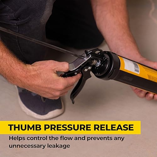 Miniatura 3 de AWF PRO Pistola de calafateo resistente, relación de empuje 18:1, construcción de marco de acero, barril giratorio, gancho de escalera, herramienta