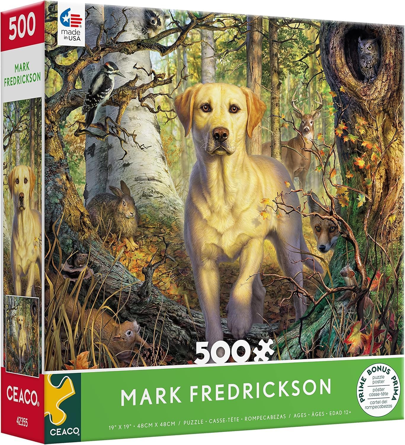 Ceaco - Mark Fredrickson - Yellow Lab - 500 Piece Jigsaw Puzzle