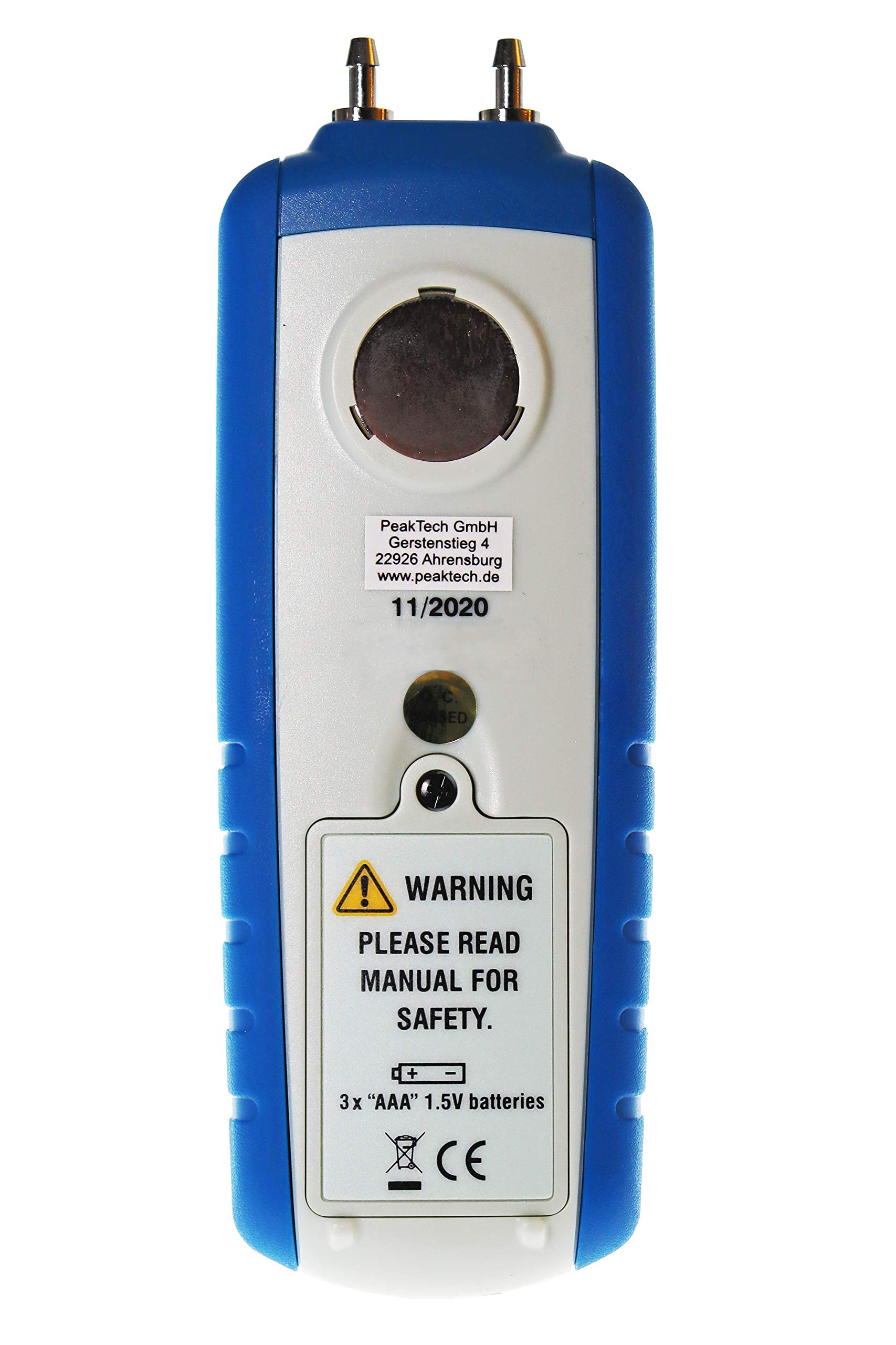 PeakTech P 5144 – Digitales Manometermit Messbereich bis max. 200 mBar, Differenzdruck-Messgerät mit USB-Port, Messung für Druckdifferenzen, LCD-Anzeige mit Beleuchtung, inkl. Windows-Software