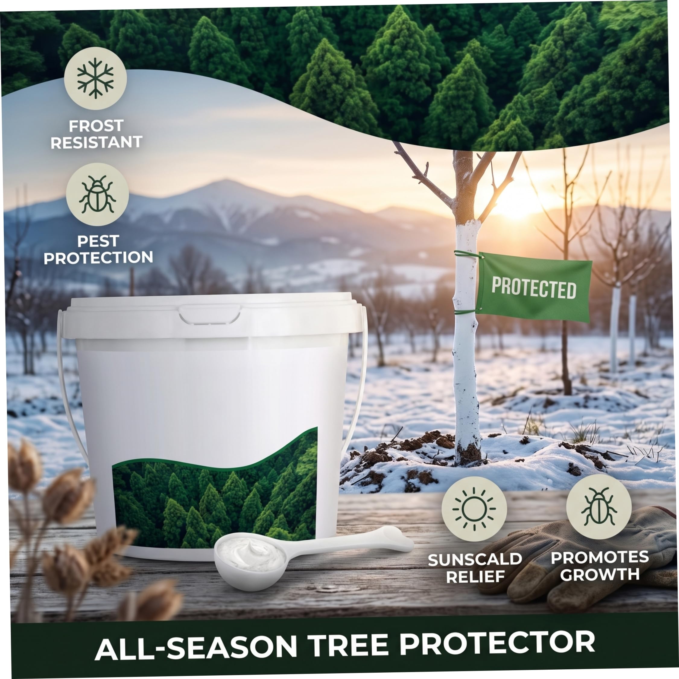Peinture pour arbre|Peinture pour tronc d'arbre, 525 ml, imperméable, haute adhérence, blanche pour protection contre le gel, prête à l'emploi |.Blanc