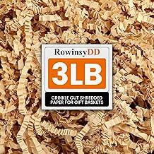 RowinsyDD 3LB Kraft Crinkle Paper Filler, Shredded Paper for Gift Baskets Crinkle Cut Paper Shred Filler Shreded Stuffing