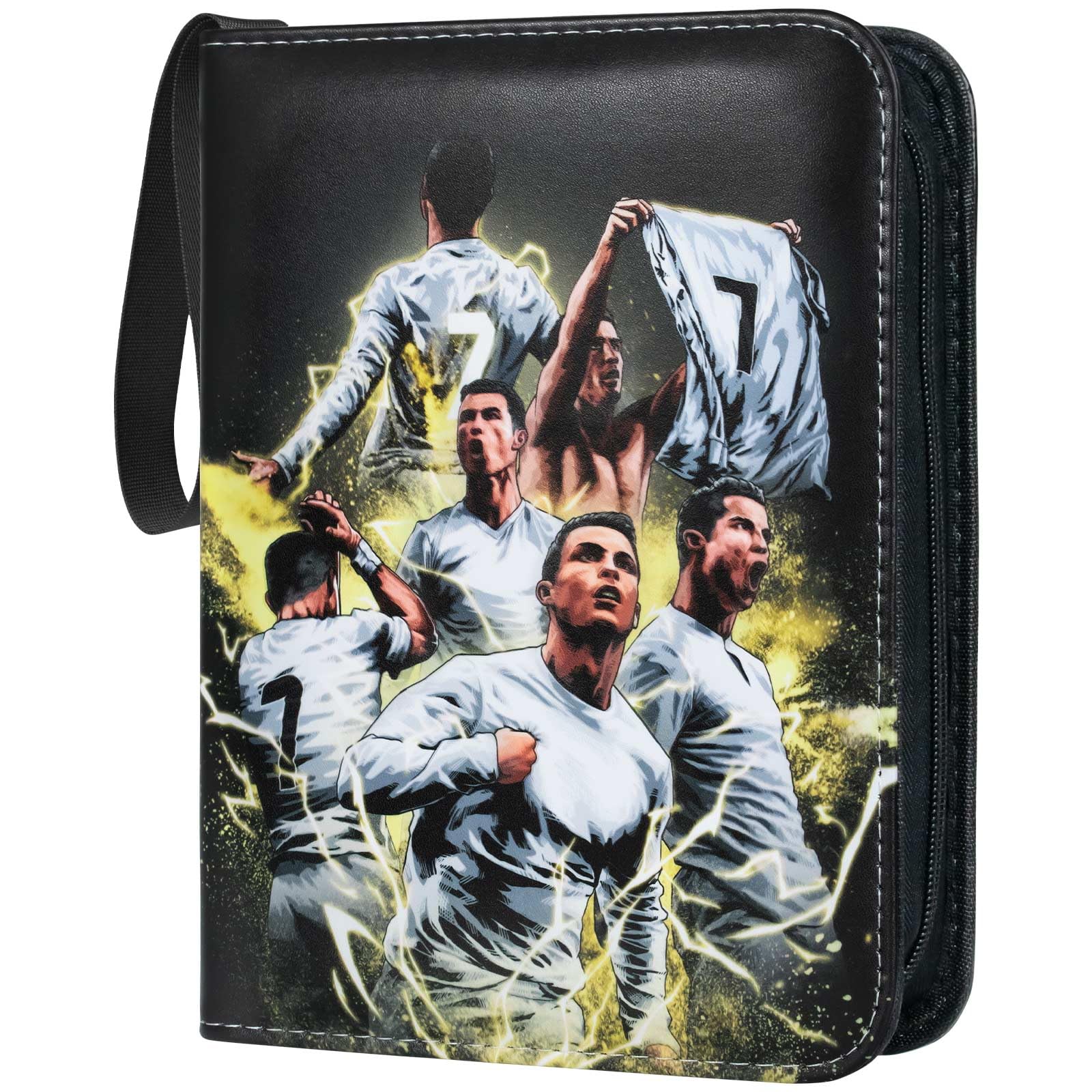 Trading Card Album for Football, Binder Card Holder, Binder with Sleeves, Football Card Holder Album, Trading Card Game Collection, Carrying Card Folder, 50 Page 400 Card Capacity, Yellow