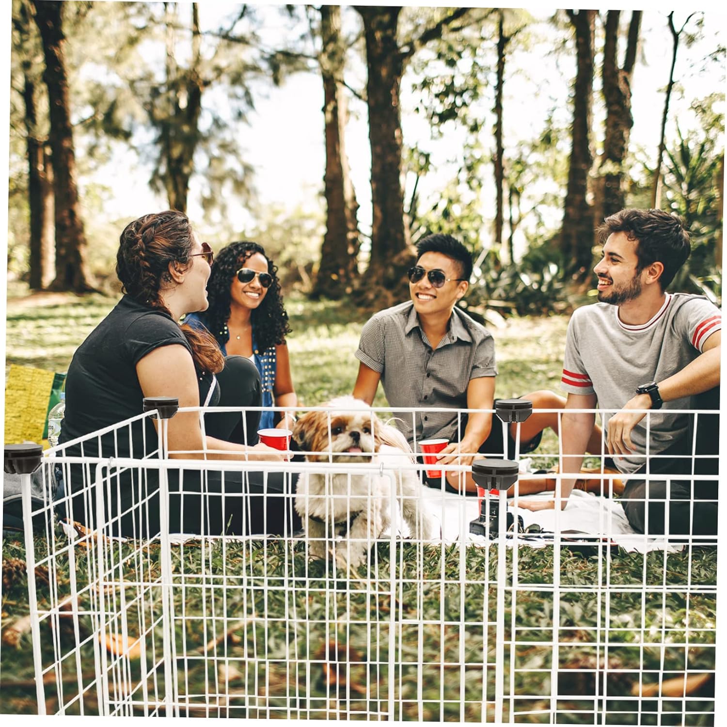 Cat Cage DIY Wire Pet Kennel Easy to Assemble House for Small Dogs and Cats Durable Pet Barrier with Door White