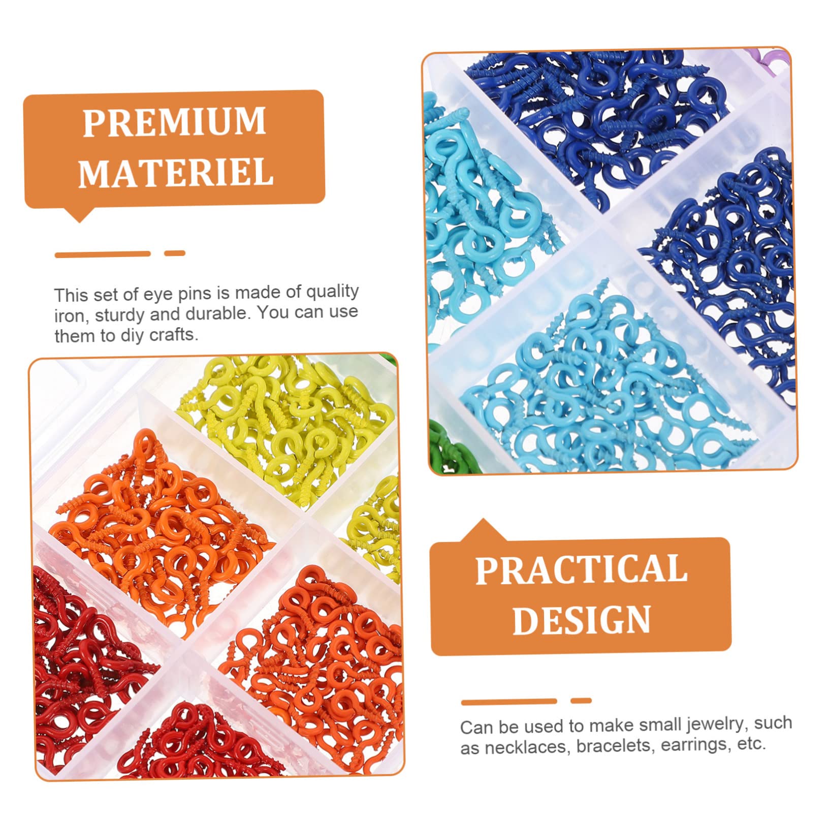 HEALLILY Screw Claw Nails Flat Head Eye Jewelry Making Kit Screw for Shades Sewing Hook