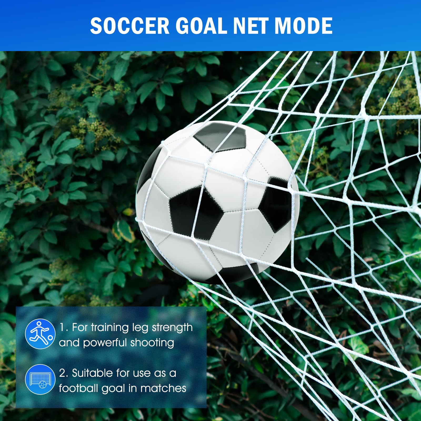 Questa Porta da Calcio 8x6FT a Doppia modalità con Rete di Rimbalzo, di qualità Superiore per allenamenti intensivi di tiro, con Angolo di Cambio rapido per Il Controllo e la Pratica dei PAS