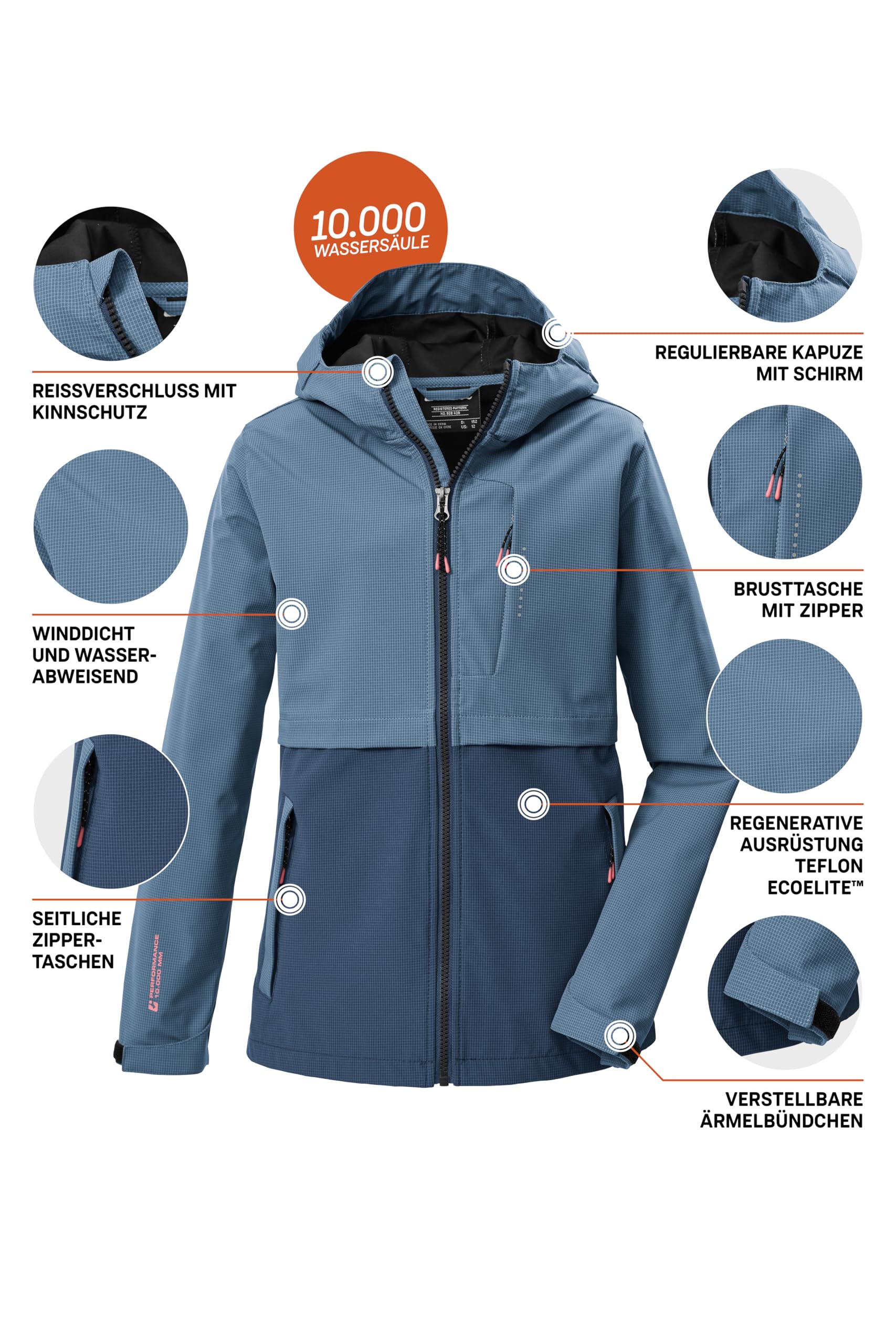 Killtec Mädchen Kos 153 Grls Sftshll Jckt Softshelljacke/Outdoorjacke mit Kapuze