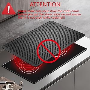 Stove Top Cover for Electric Stove, 28"x20" Thermochromic Silicone Stove Mat for Glass Top Stove, Glass Cooktop Protector, Range Covers for Electric Stove (Black-Pink,Temperature-changing)