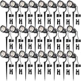 HIBOITEC 12W Low Voltage Landscape Lighting with Connectors Spotlights Landscape Lights Kit 12-24V AC/DC IP65 Waterproof 2700K for House Yard Trees Garden Outdoor 24 Packs