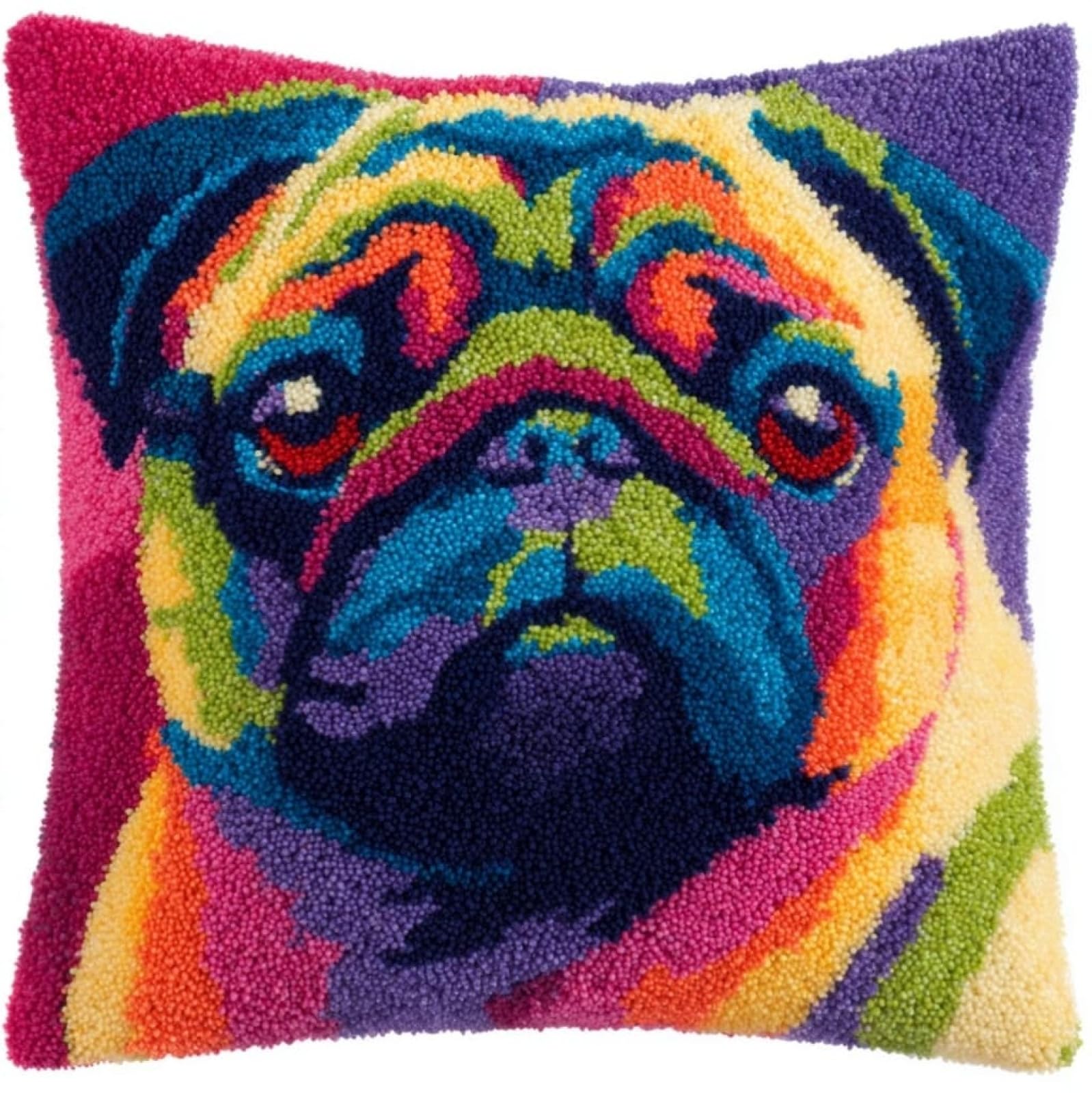 WallustrioaW Latch Hook Kit 43x43cm,Pugs,Dogs