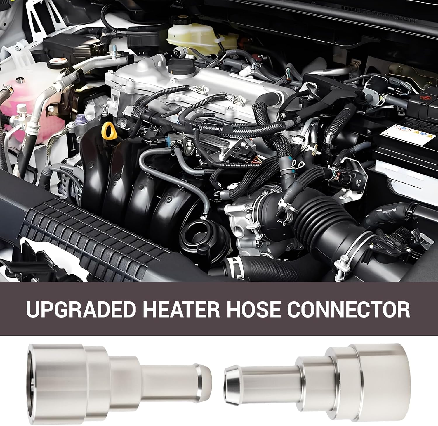 800-409HP Stainless Steel Coolant Heater Hose Connector, 3/4In Tube x 5/8In Hose, Replacement for 15792820, 15151875,Compatible with Chevy GMC Ford Silverado Sierra Tahoe Yukon Escalade, 2 Packs