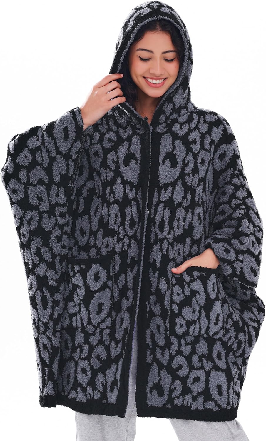 WDCOZY Wearable Blanket Hoodie Poncho Throw Comfy Soft Warm Cape Shawl Cozy Cloak Wrap Hooded with Sleeves For Women Adults - Image 5