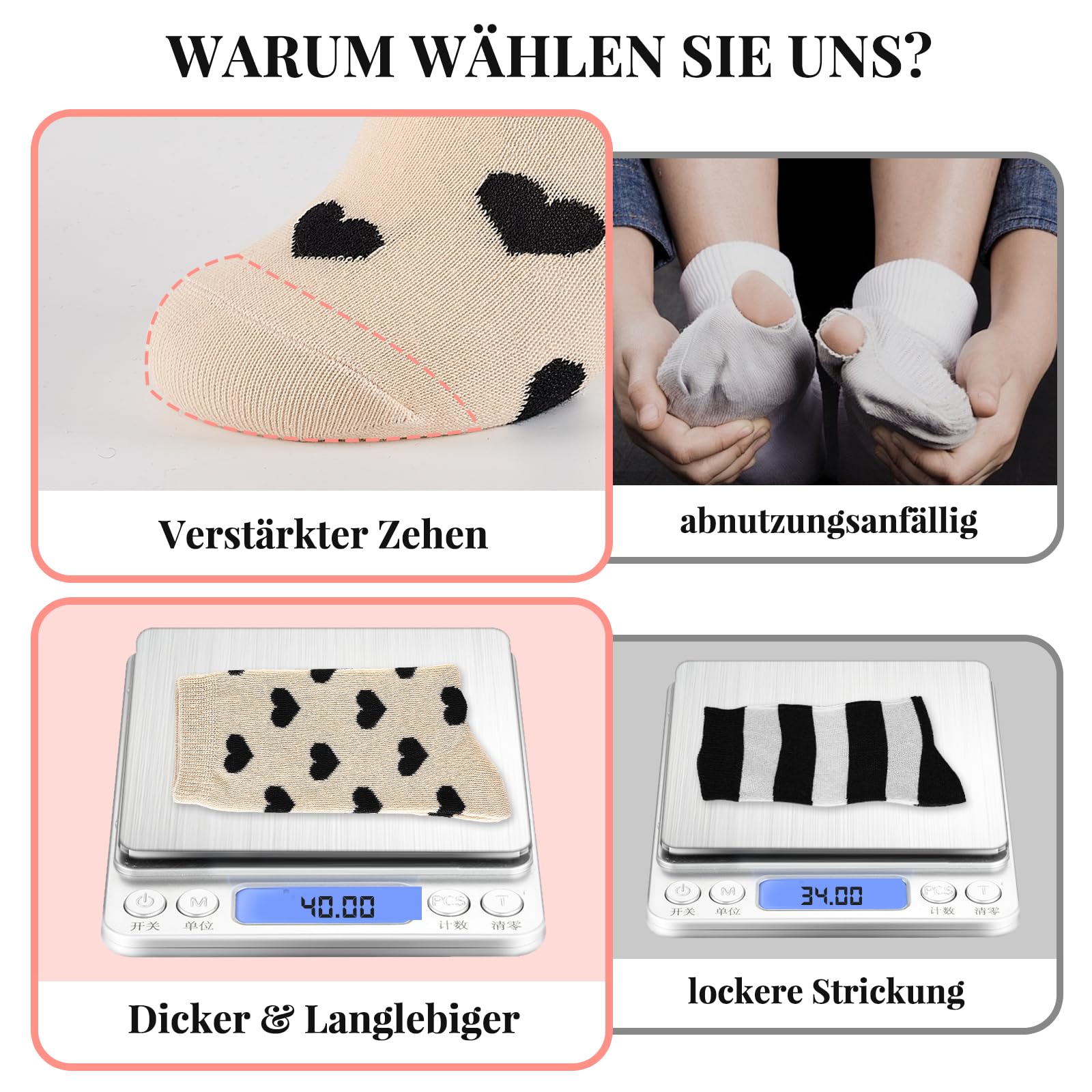 Cirorld 10 Paia Calze Donne Colorate Cotone 39-42, Medie Lunghe, Sport Comode, Invernali Transpiranti, Design a Strisce & Polka