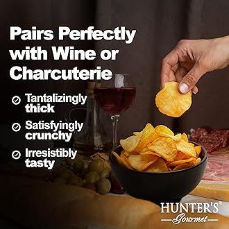 Hunter's Gourmet Hand-Cut Chips | Free from Preservatives & Artificial Colors | Cholesterol-Free | Himalayan Pink Salt Crisps | Great for Special Occasions | Non-GMO | Pack of 4 | 40g