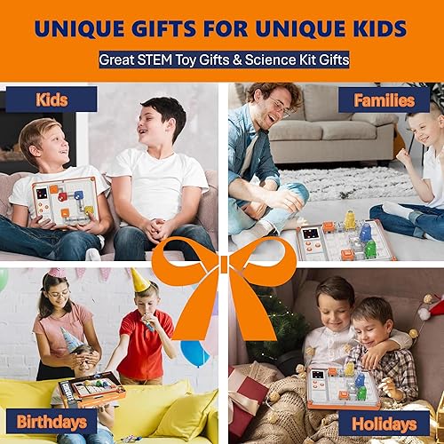 Miniatura 5 de Más de 1000 kits STEM para niños de 7-8-10-12 años, placa de circuito espacial para regalos para niños con proyector, juguetes de construcción de