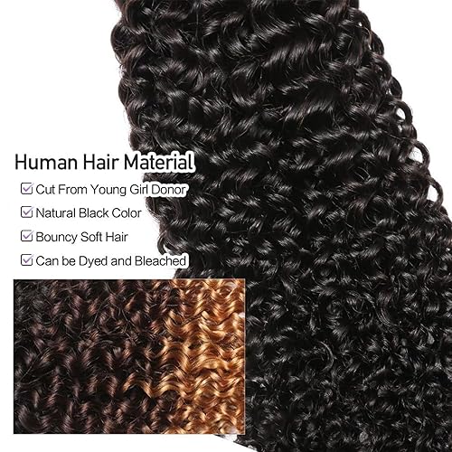 Miniatura 5 de Extensiones individuales de cabello humano rizado virgen brasileño Jerry rizado ondulado, un paquete de extensiones de cabello sin procesar grado