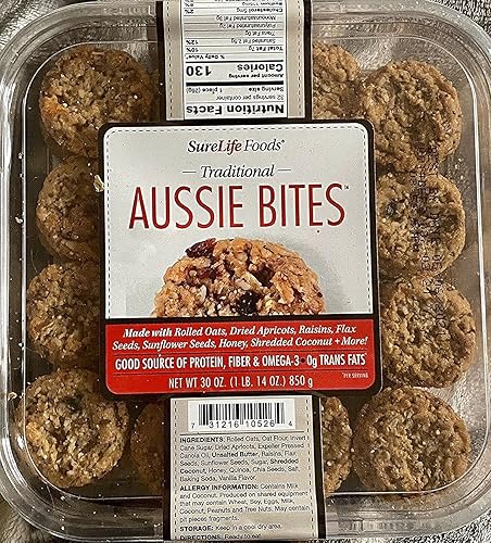 Miniatura 2 de SureLife Foods - Bocados tradicionales australianos | Galletas de proteína con quinua, chía, avena enrollada | Super sabroso, 0.07 oz de fibra, cero