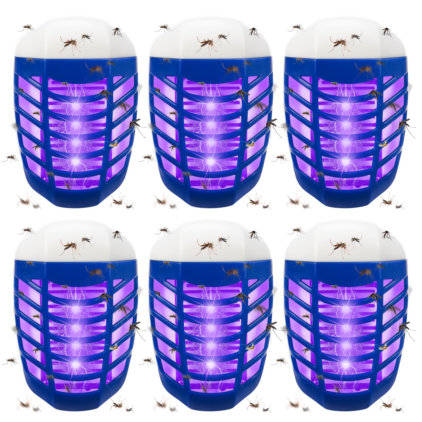 Indoor Bug Zapper 6 Pack, Electronic Mosquito Zapper Ultimate Mosquito Killer Lamp with UV Light Attractant,Plug in Fruit Fly Traps Indoor for Home,Bedroom, Living Room,Office Insect Trap