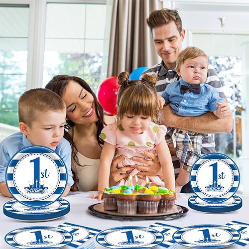 Miniatura 63 de 96 piezas de suministros de fiesta de cumpleaños florales de cumpleaños, platos de papel, servilletas, flores de oro rosa, decoraciones de fiesta