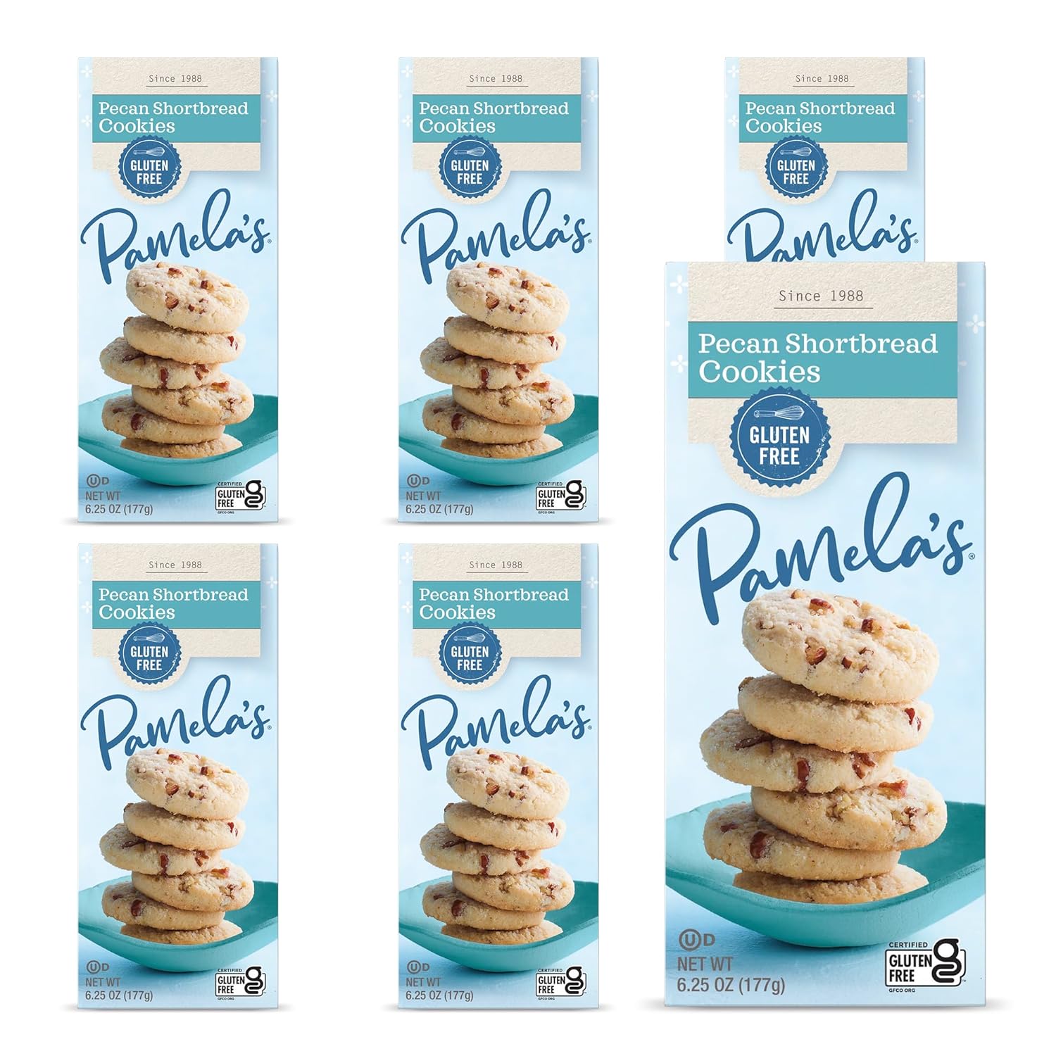 Pamela's Pecan Shortbread Gluten Free Cookies, 6.25 Oz (Pack of 6)