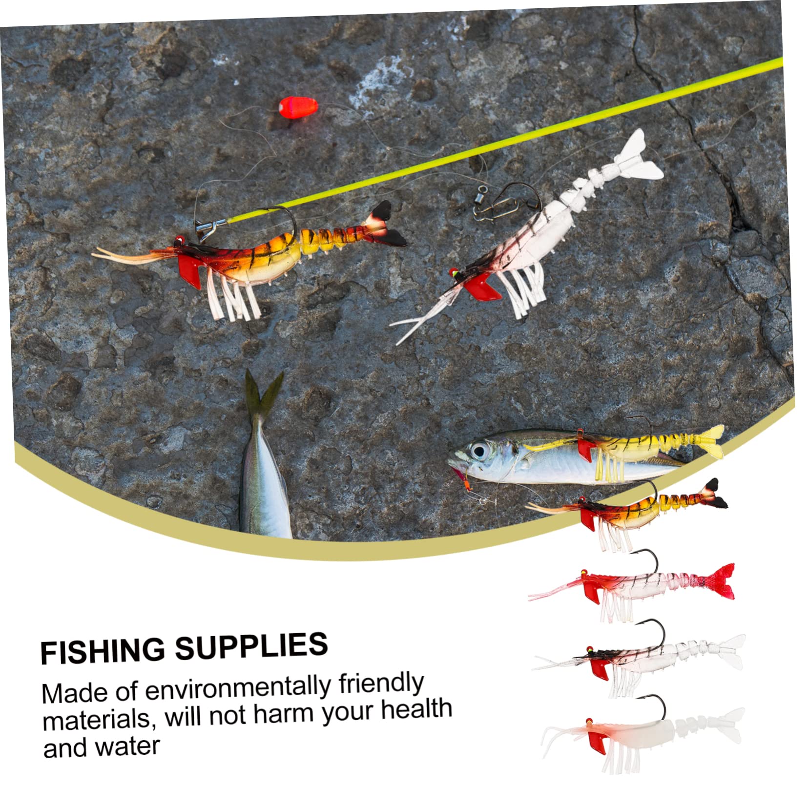 Supvox Bionische Garnelen Bass Lockt Gefälscht Rigs Fangen Künstlich Fisch Lockt Anlage Fallen Bausatz Catfishing Klemmbausteine Bionische Angelköder PVC
