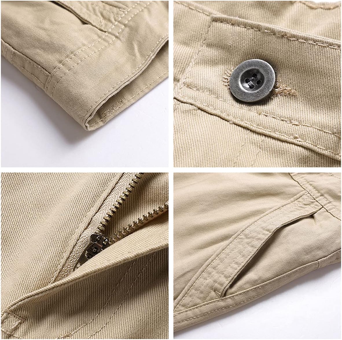 Mens Cargo Shorts Vintage Cotton Relaxed Fit Work Shorts Outdoor Hiking Fishing Quick Dry Short Shorts