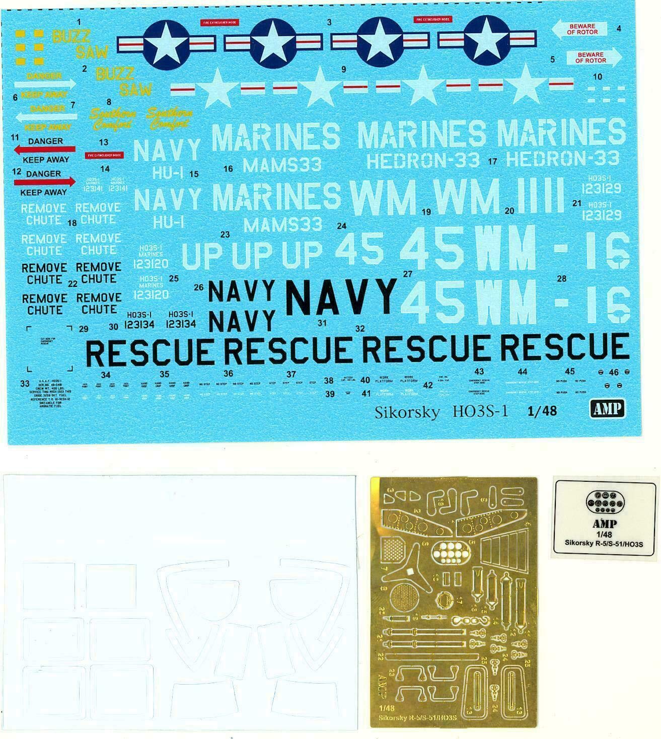 AMP 48-001 - 1/48 - Sikorsky HO3S-1 Marines Hedron-33 Model plastikowy zestaw
