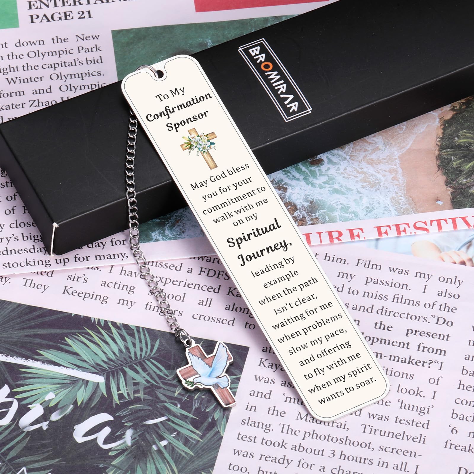 Confirmation Sponsor Gifts for Women Men, Christian Catholic Confirmation Sponsor Gifts Bookmark, Thank You Bookmark Gift for Sponsors Godfather Godmother, Sponsors Appreciation Gift from Candidate
