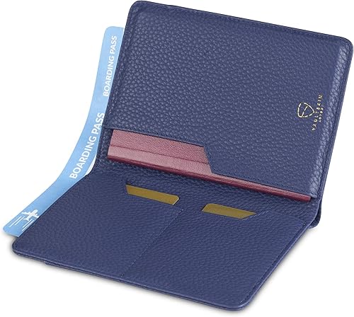 Miniatura 4 de Vaultskin KENSINGTON - Tarjetero para pasaporte y vacunación para viajes con bloqueo RFID, funda de cuero para tarjetas para hombres y mujeres