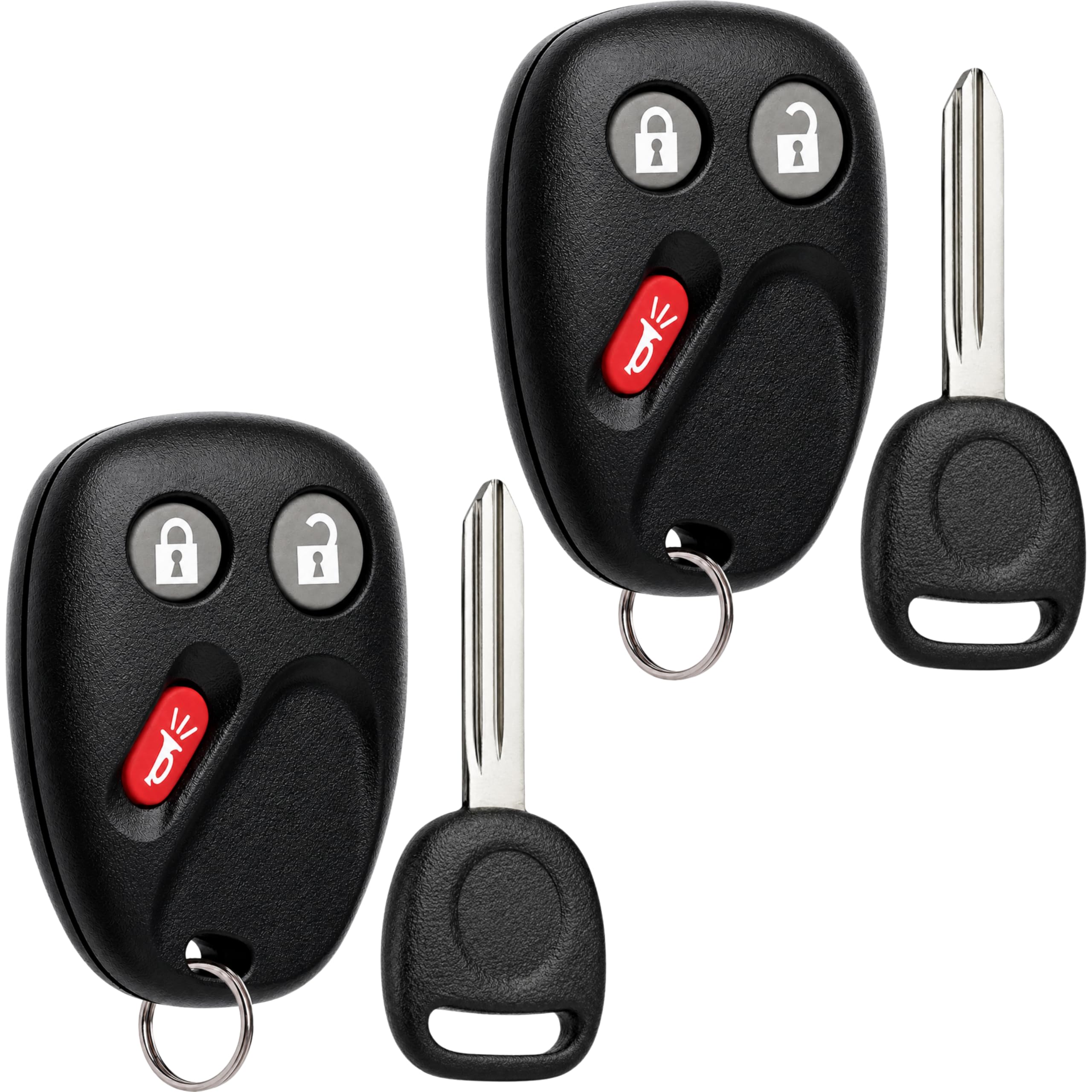 Portachiavi Keyless Entry Remote con chiave di accensione per Chevy Avalanche Equinox Silverado SSR Suburban Tahoe/GMC Sierra Yukon/Hummer H2/Pontiac Torrent/Saturn Vue (LHJ011), set di 2