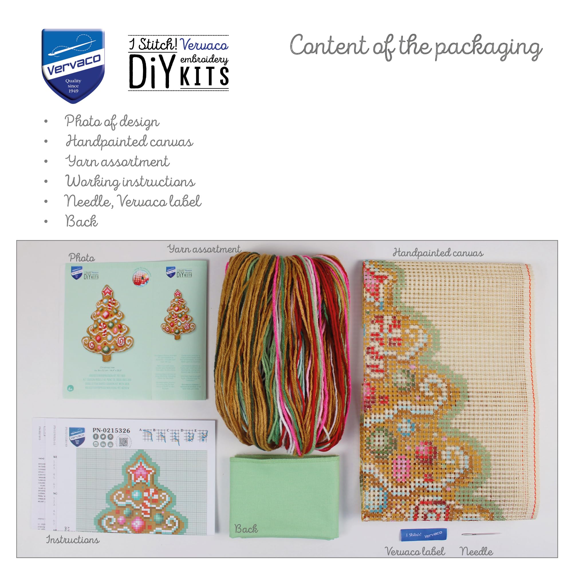 VERVACOZestaw do Haftu Krzyżykowego Poduszka z TyłemŚWIĘTA Kanwa z Nadrukiem 36 x 52 cm Gruba Włóczka Akrylowa Zrób to Sam Dekoracja Domu DIY Cross Stitch Kit