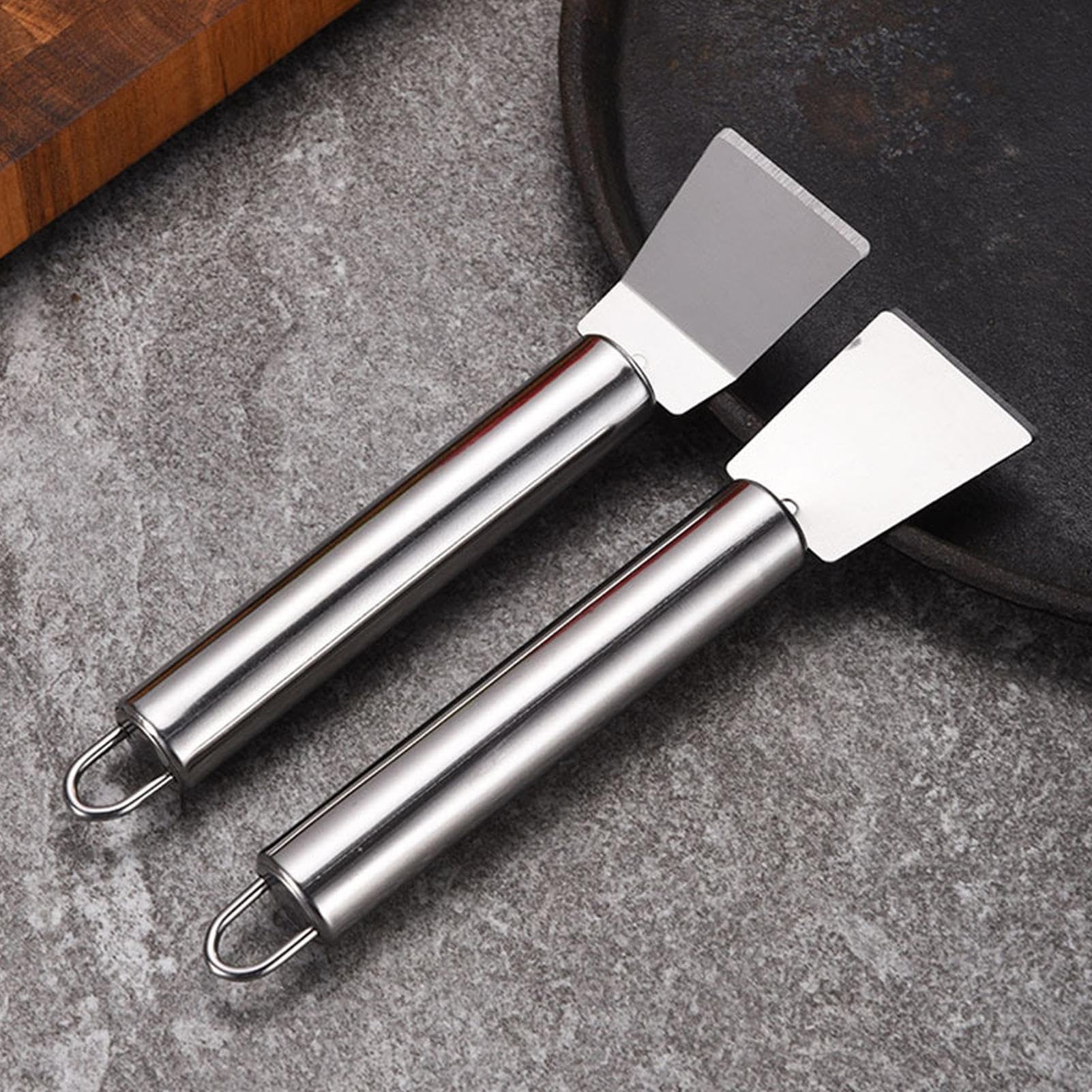 Spatule Nettoyante pour Cuisine,Spatule De Nettoyage Domestique en Acier Inoxydable - Racloir Résistant Anti-Rouille Ustensiles De Cuisine pour Gril Barbecue Réfrigérateur Camping Extérieur