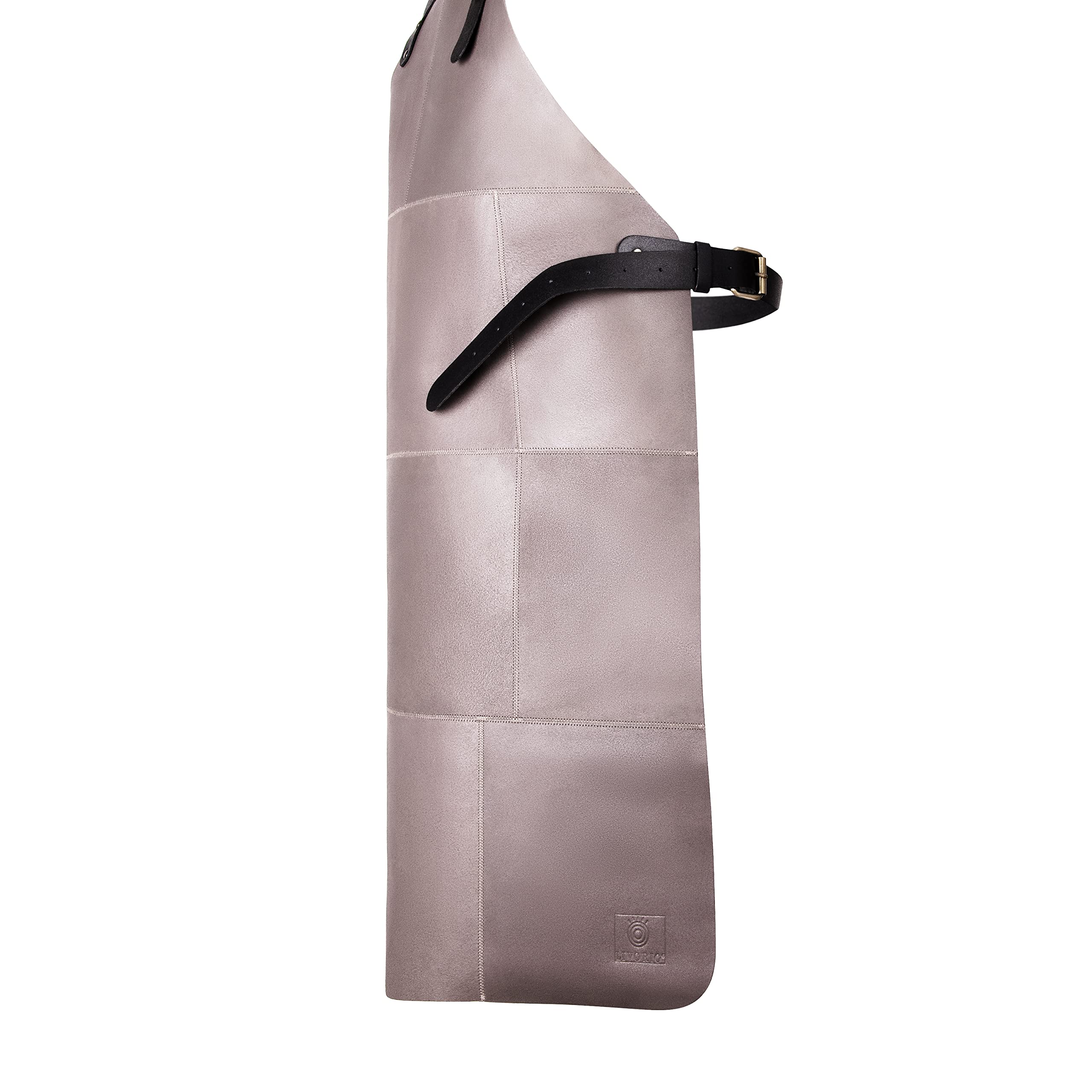 Premium Lederschürze aus hochwertigem Rauleder - Grillschürze - Kochschürze - Kellnerschürze - grau beige