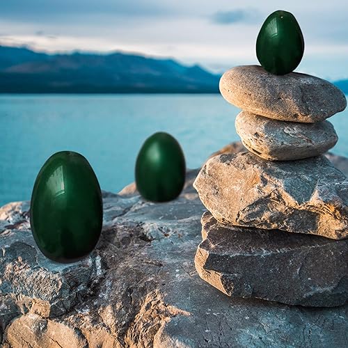 Miniatura 7 de Yoni Stones Nefrita Jade 3 tamaños, huevos Yoni certificados por Gia para mujeres, juego de huevos de yoni de jade nefrita, huevos perforados con