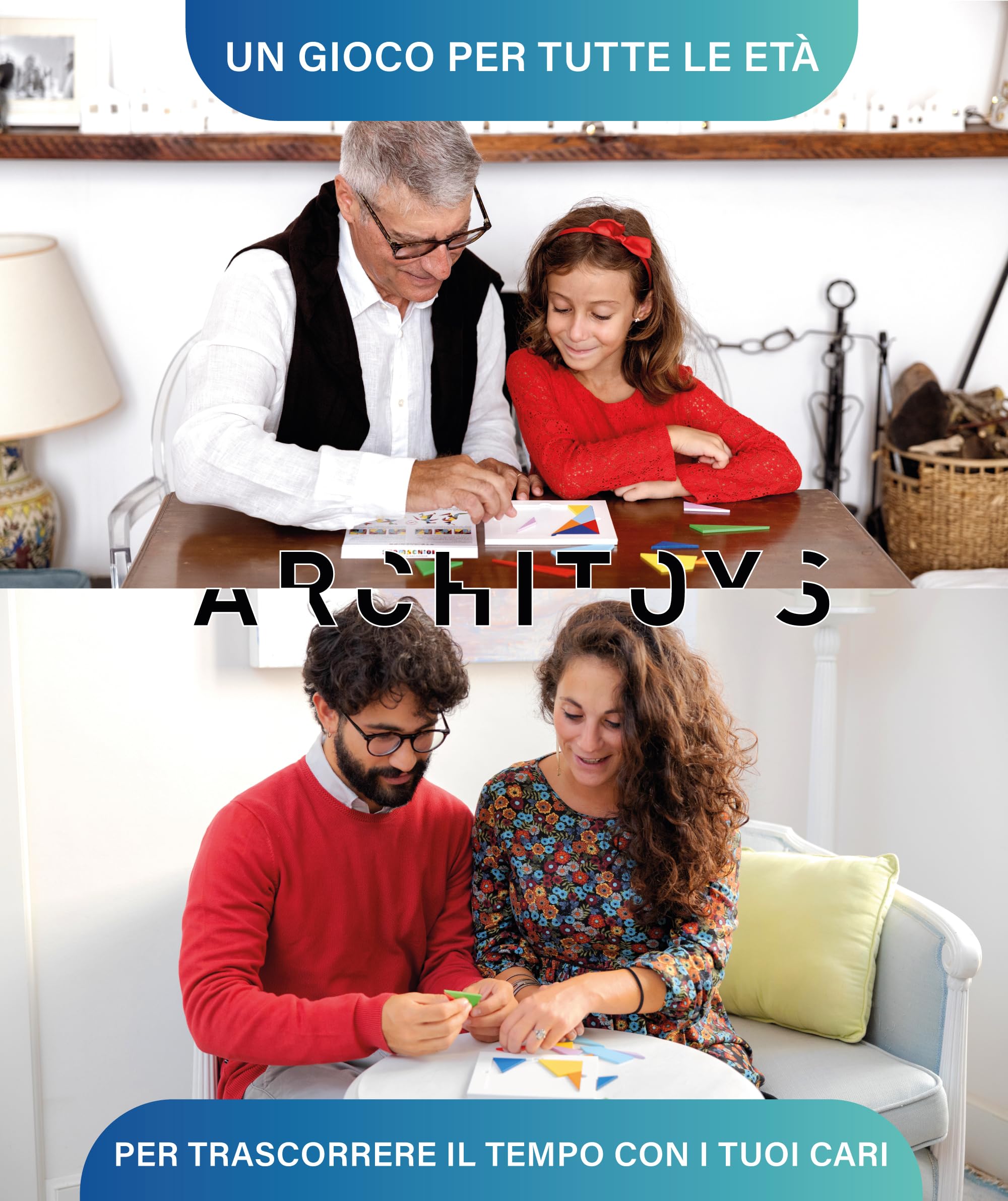 ARCHITOYS | Stomachion di Archimede - Puzzle in Legno - Un vero gioco di logica, altro che Tangram - 100% Made in Italy (Normale)