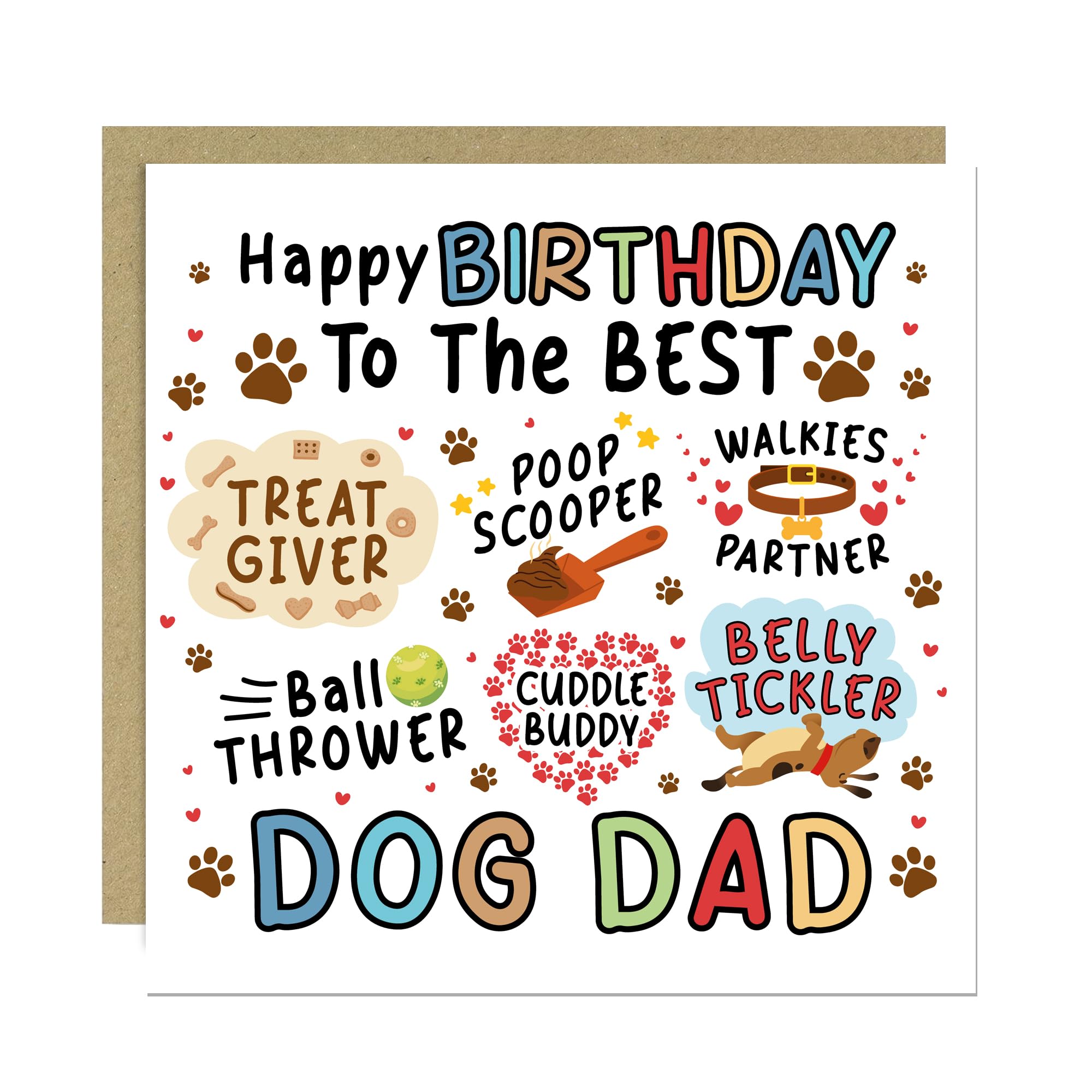 RED OCEAN Happy Birthday Card From The Dog Funny Birthday Card For Best Dog Dad Novelty For Dad Him Funny Owner