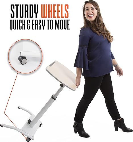 Miniatura 7 de Stand Steady Podio móvil ajustable de altura e inclinación, soporte portátil para laptop con ruedas, escritorio de computadora rodante y estación de